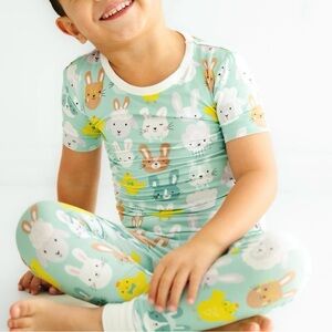 Little Sleepies Bunny Pastel Parade Aqua Two Piece Pajama Set
